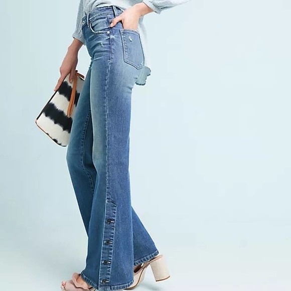 Anthropologie Denim - Anthro Pilcro Button Cuff High Rise Boot Cut Jeans 25